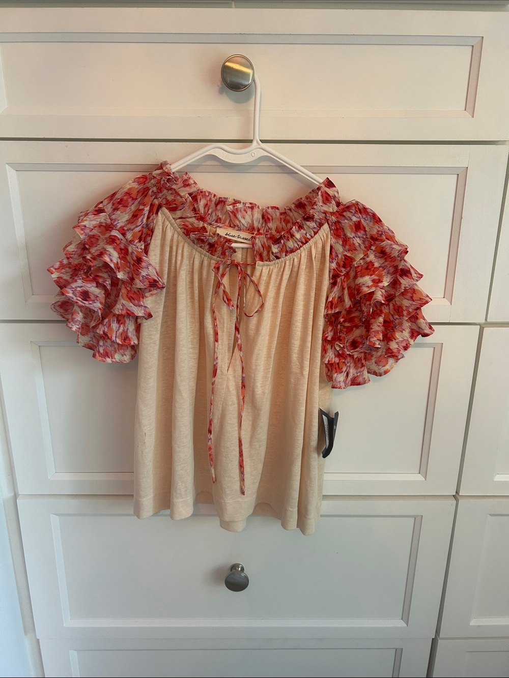 Cotton Frilly Coral Top by Blue Tassel
